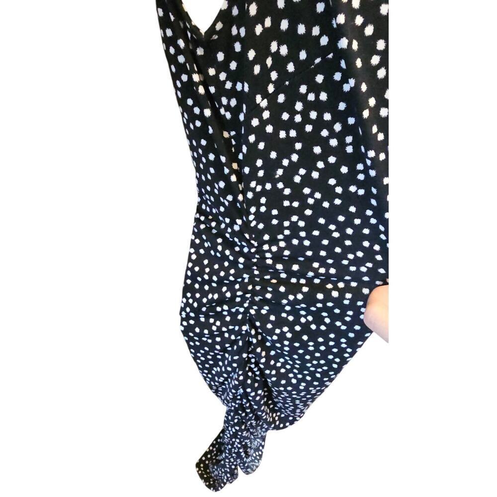 A pea in the pod maternity black white confetti sleevless summer ruched dress M - Picture 4 of 7